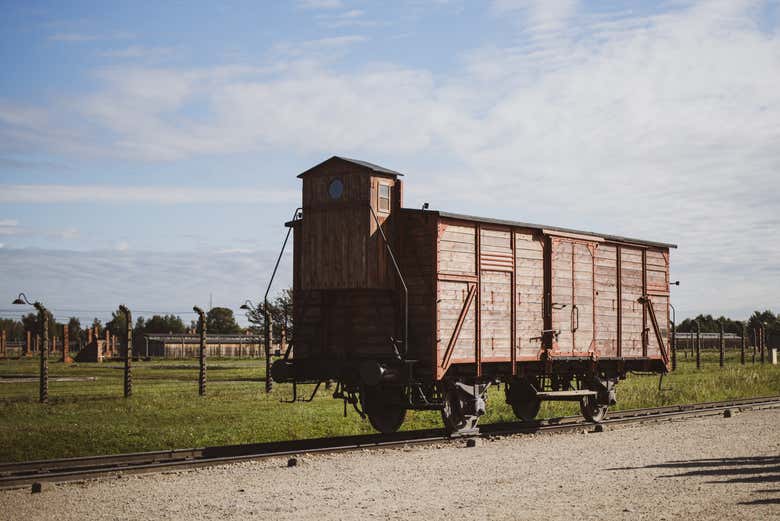 Uno de los trenes que llegaban a Auschwitz