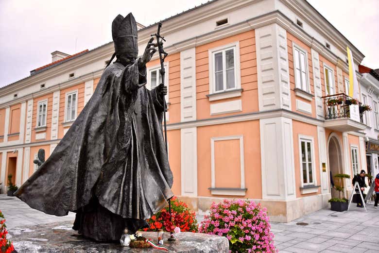 Sculpture of the Pope in Wadowice