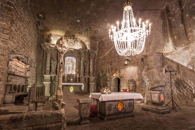 Interior de las minas de sal de Wieliczka