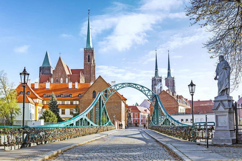 Lovers' Bridge in Wroclaw