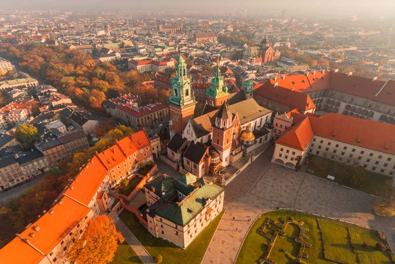 Vista aérea de la colina de Wawel