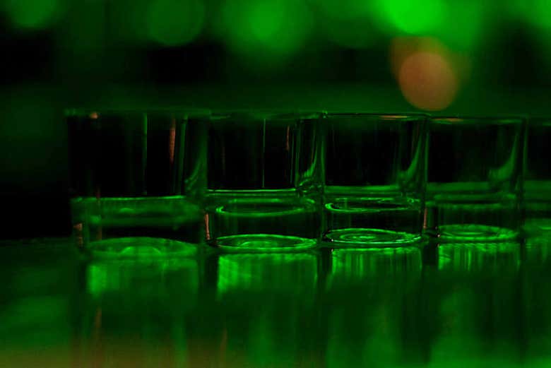 Lining up the shots at a bar in Gdansk