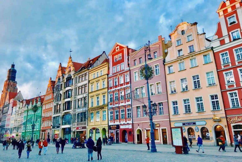Casas coloridas del centro de Breslavia 