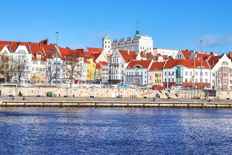 Vista de Szczecin desde el río Odear
