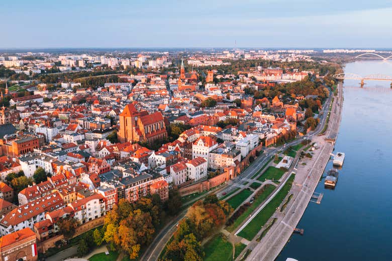 Vue aérienne sur Toruń