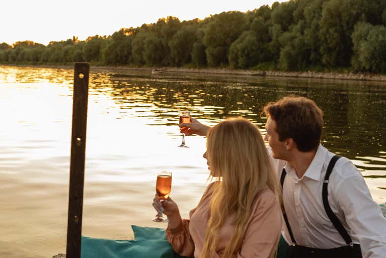 Viviendo un momento romántico a bordo