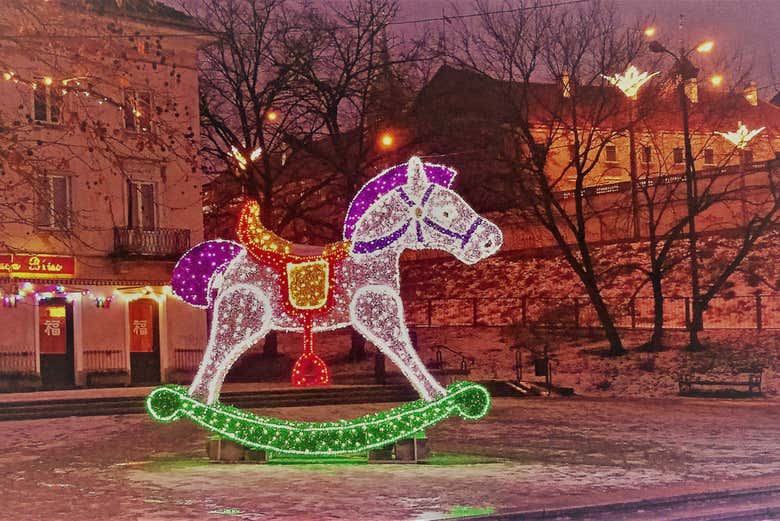 Disfrutando el recorrido del tour navideño