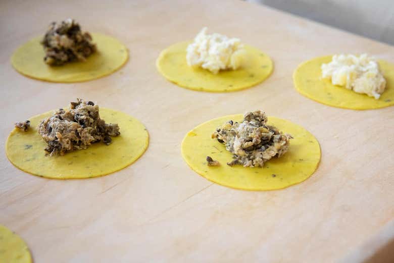 Preparing the pierogi
