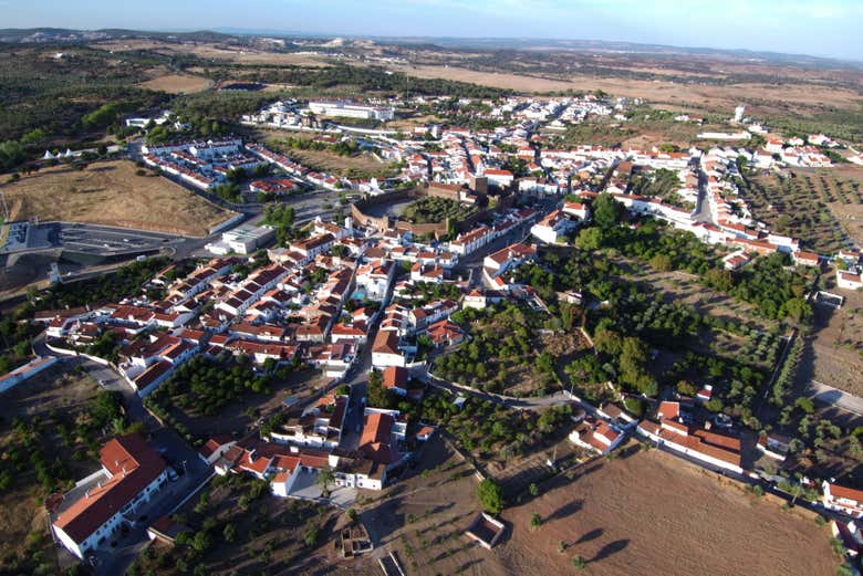 Vue aérienne sur Alandroal