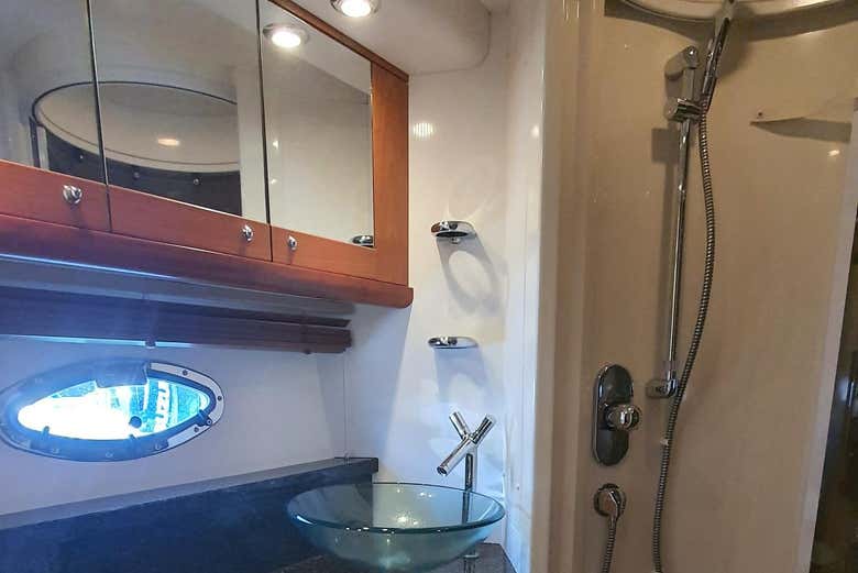 The bathroom on the yacht