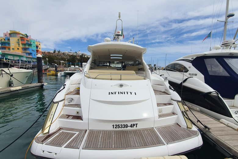 One of the private yachts