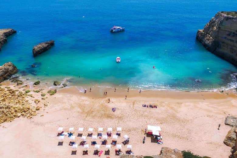 Vue aérienne de la plage