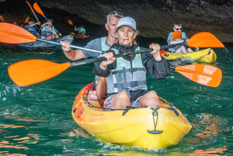 Disfrutando de la travesía de remo