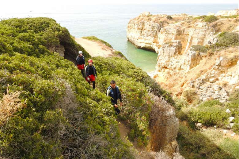 Hiking during the tour