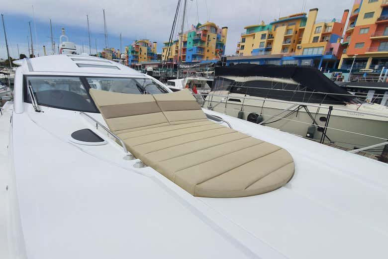 The area for sunbathing during the yacht trip