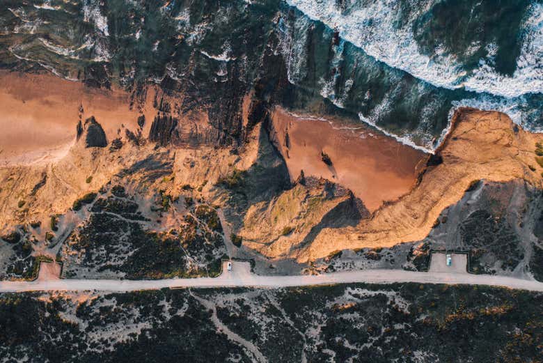 Praia do Monte Clérigo dall'alto