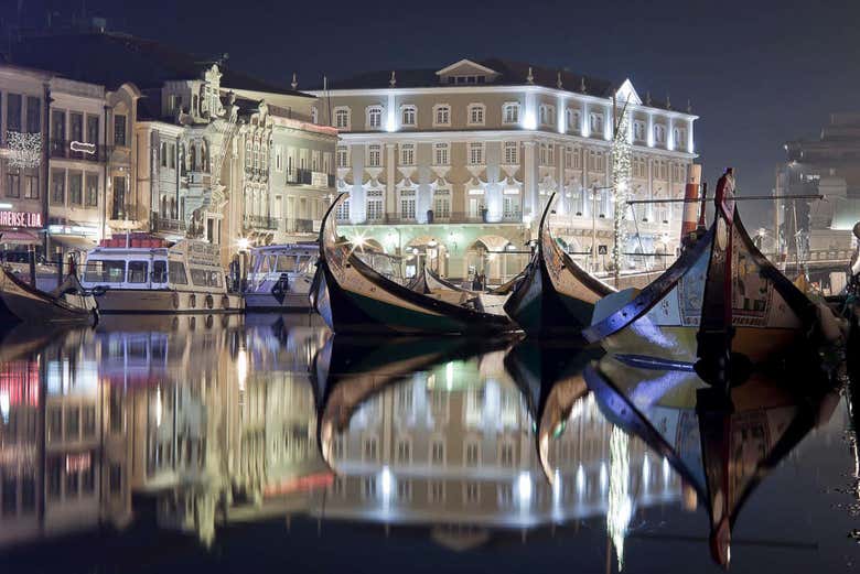 Disfrutando de la noche de Aveiro