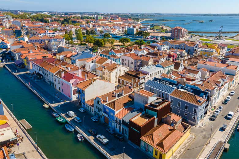 Vista aérea del barrio pesquero de Aveiro