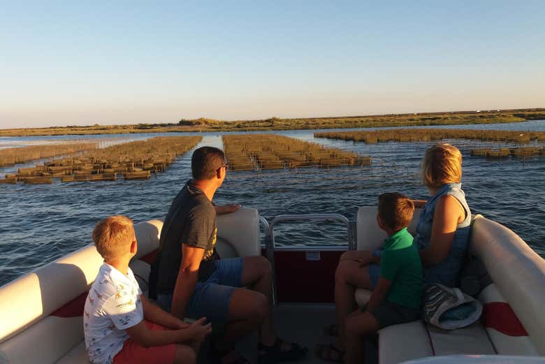 Desfrutando do passeio de barco pela Ria Formosa