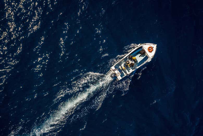 Aerial view of the boat