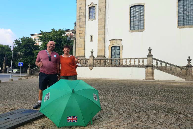 Enjoying the free tour of Guimarães