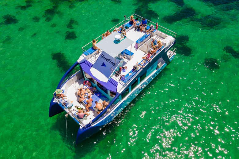 Barco durante a atividade