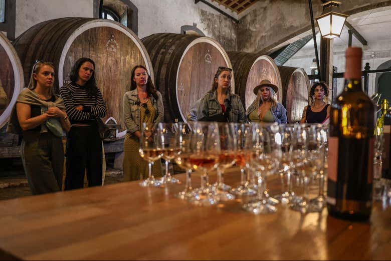 Disfrutando de la cata de vinos
