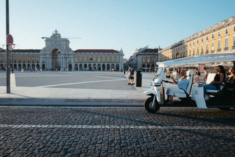 Glide past the magnificent open plazas of the city center