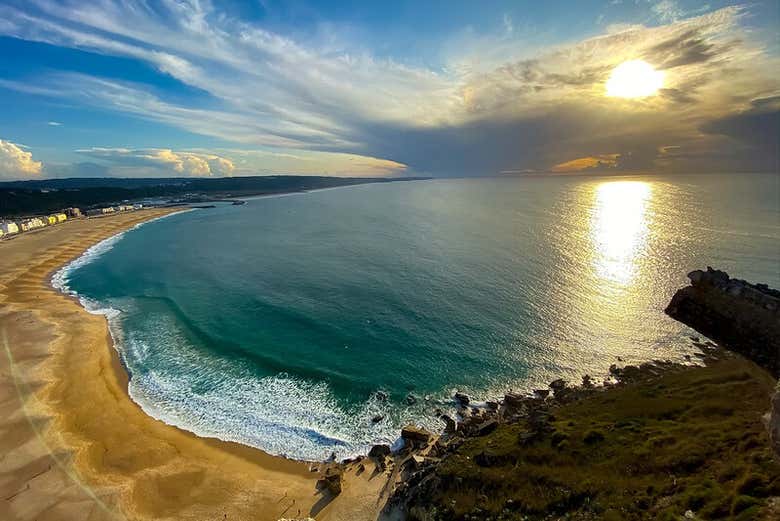 Vistas de la costa de Nazaré