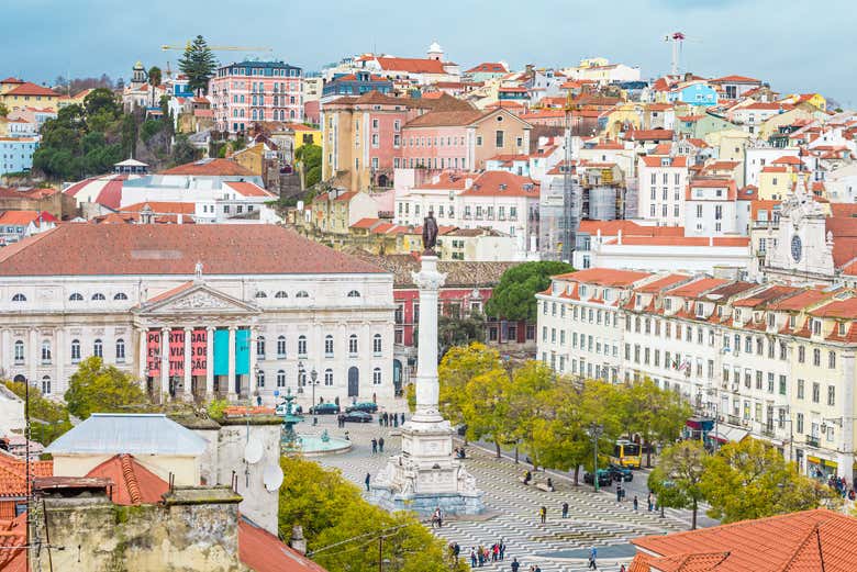 Vue panoramique sur la praça do Rossio