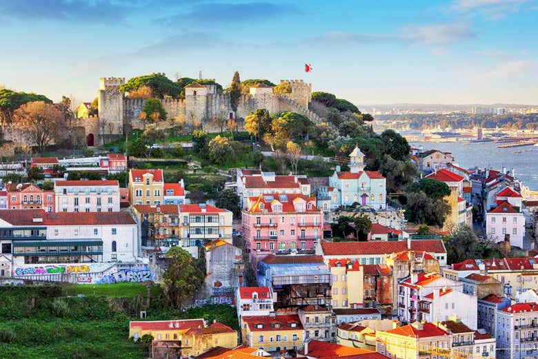 View of the castle above the city