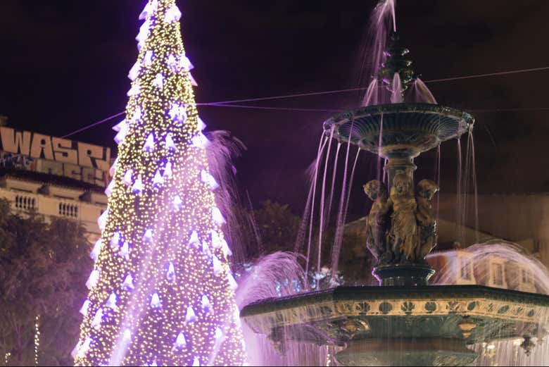 Árbol de Navidad en la Plaza del Rossio