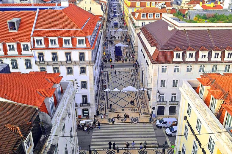 Vistas aéreas de la Baixa Pombalina de Lisboa