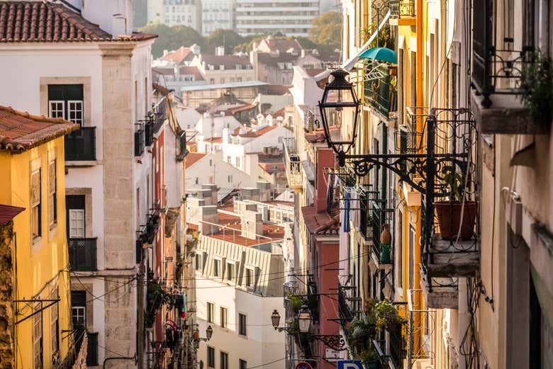 L'architettura tipica del centro di Lisbona