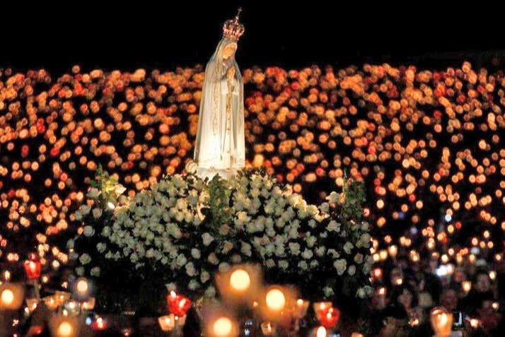 Statue of Our Lady of Fátima during the procession