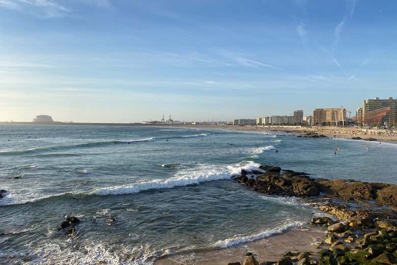 Vista panoramica sulla spiaggia di Matosinhos