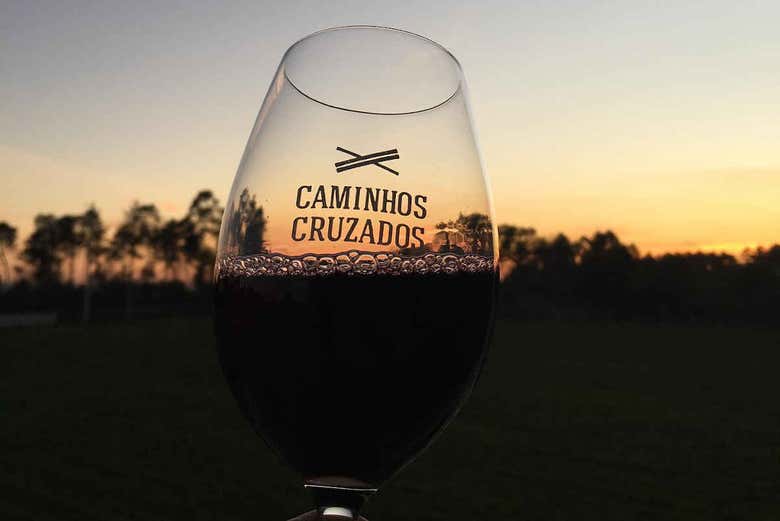 Verre de vin du vignoble Caminhos Cruzados