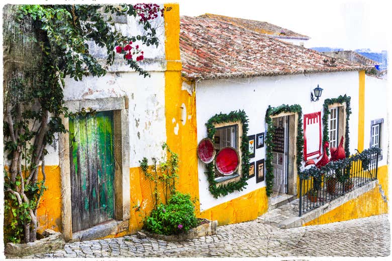 Encantadoras calles del casco antiguo de Obidos