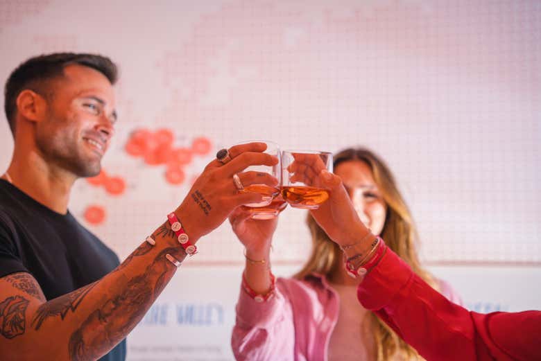 Brindando en el Pink Palace de Oporto