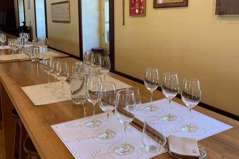 Todo listo para la cata de vino