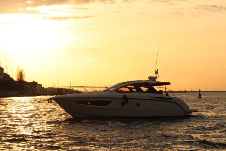 Enjoy the sunset on board a yacht