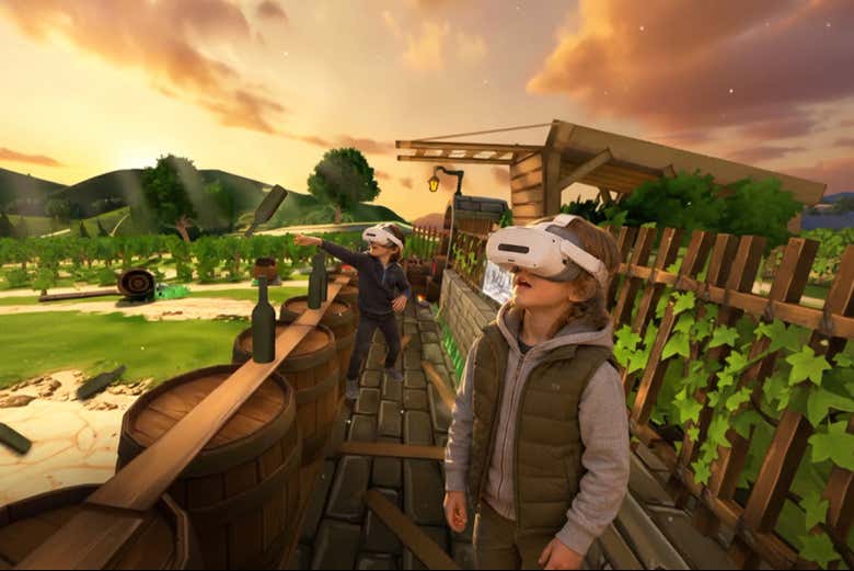 Des enfants font la visite virtuelle de Porto Legends