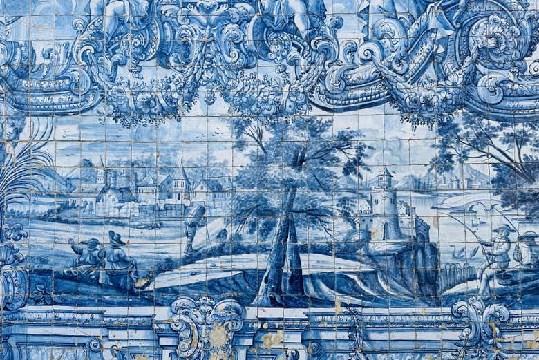 Azulejos no interior da Sé do Porto