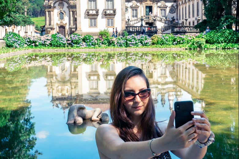 ¡Selfie frente al Palacio de Mateus!