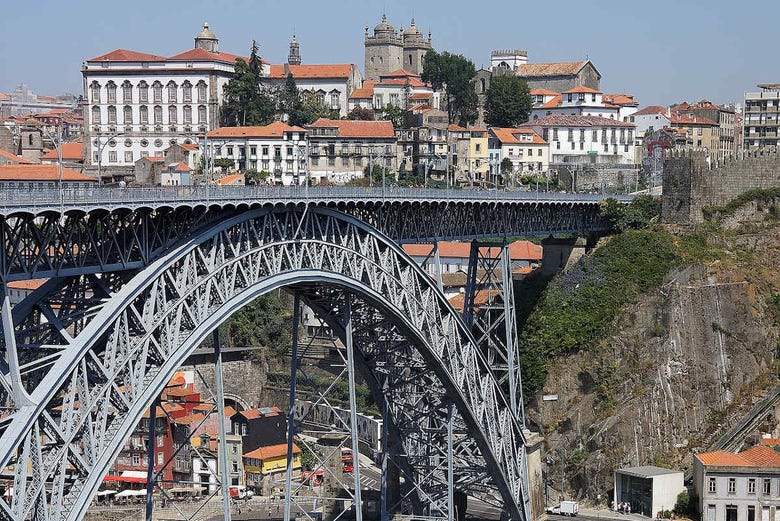 Vista de los puentes de Oporto