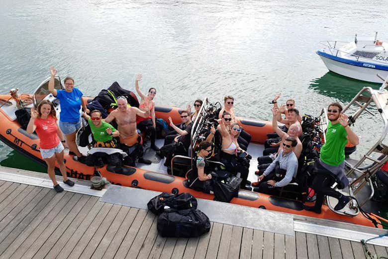 Onboard the boat ready to depart