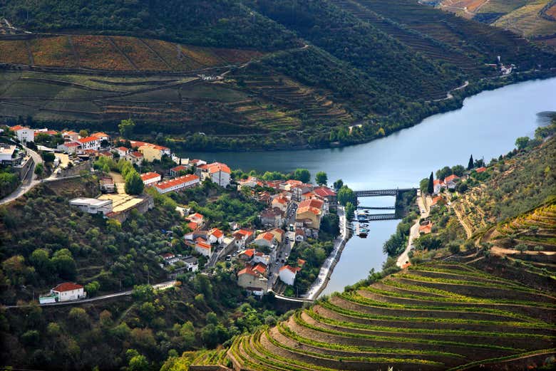 Vue aérienne sur Pinhão