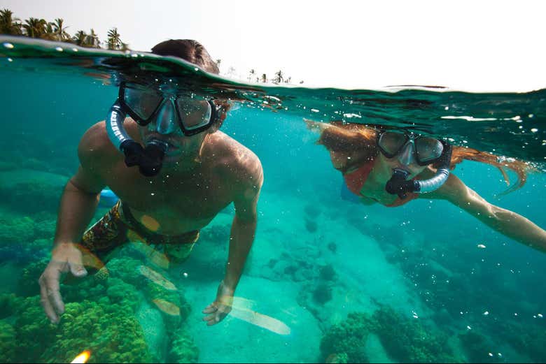 Durante el snorkel en la isla de São Miguel