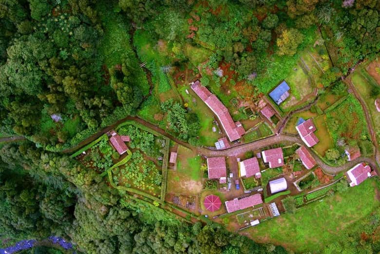 Vue aérienne de Faial da Terra