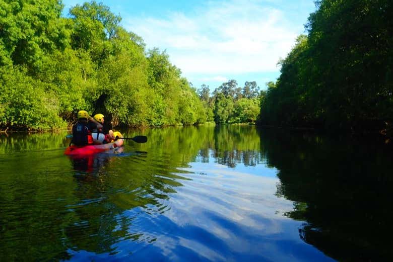 Ramer sur le fleuve Limia